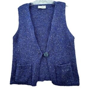 Designer Edel MacBride Sweater Vest Hand Made in Ireland Size Large 100% Wool